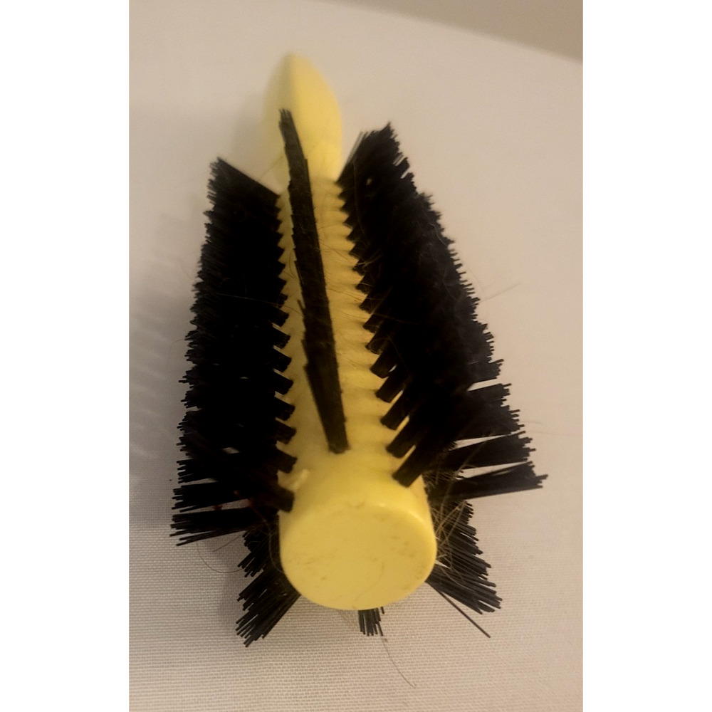 Vintage Avon Full Round Brush Blow Hair Styling Hair Brush 8" Yellow Black
